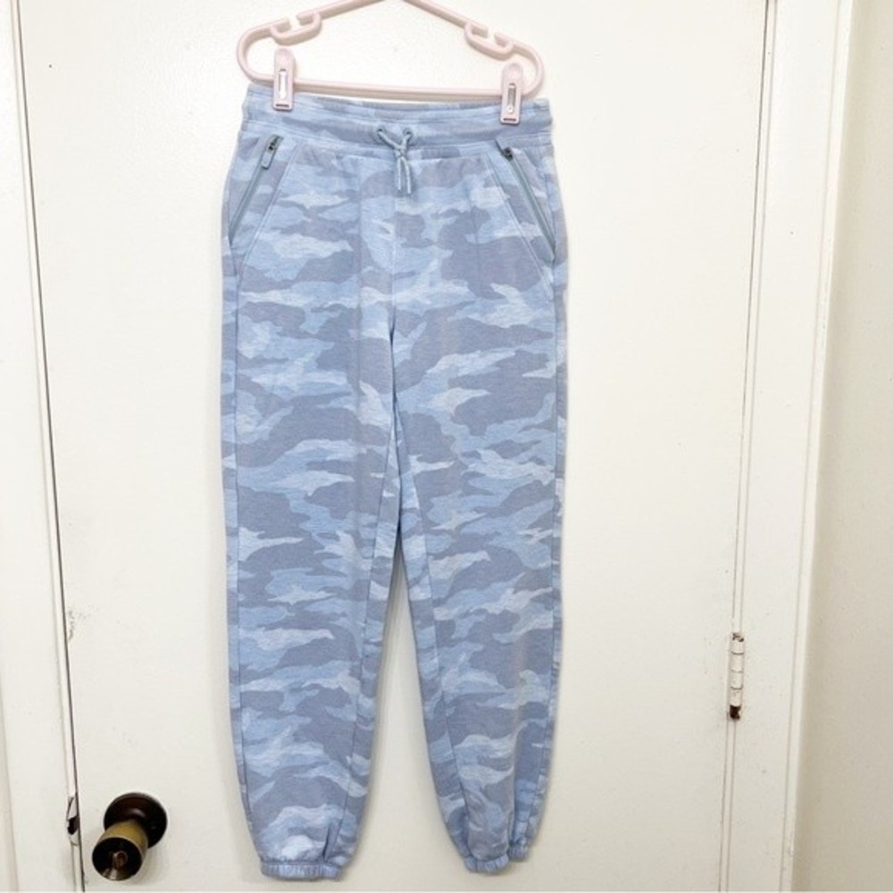Athleta Girl Blue Camo Warm Up Jogger